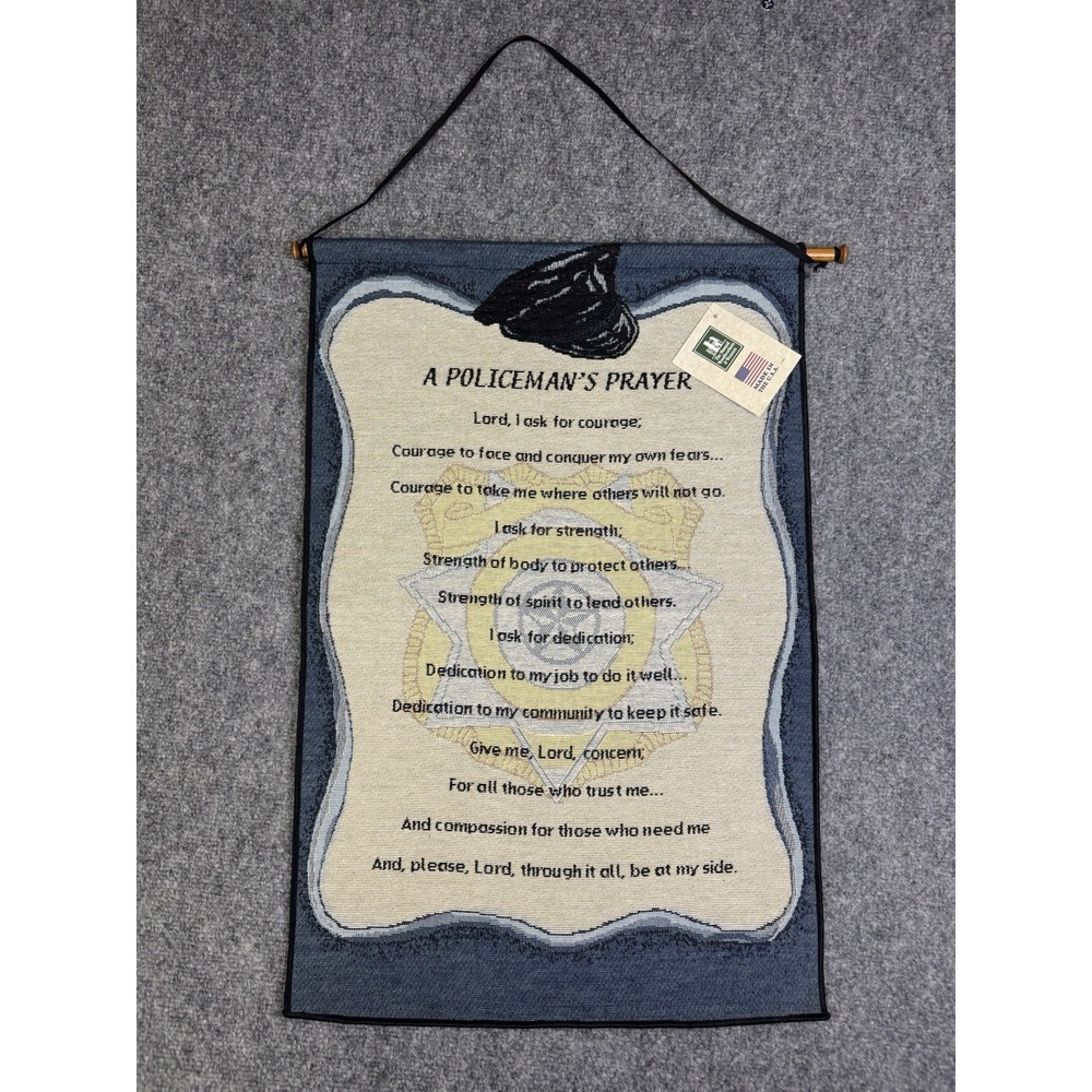 The Manual Woodworkers & Weavers Policeman's Prayer Hanging Wall Tapestry New